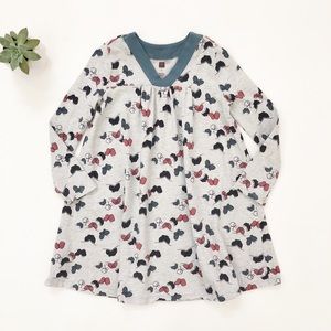 Tea | Girls Butterfly Print Long Sleeve Dress